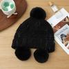 Cute Hairball Knitted Thermal Hat Women's Plush Thickened Ear Protector Wool Hat
