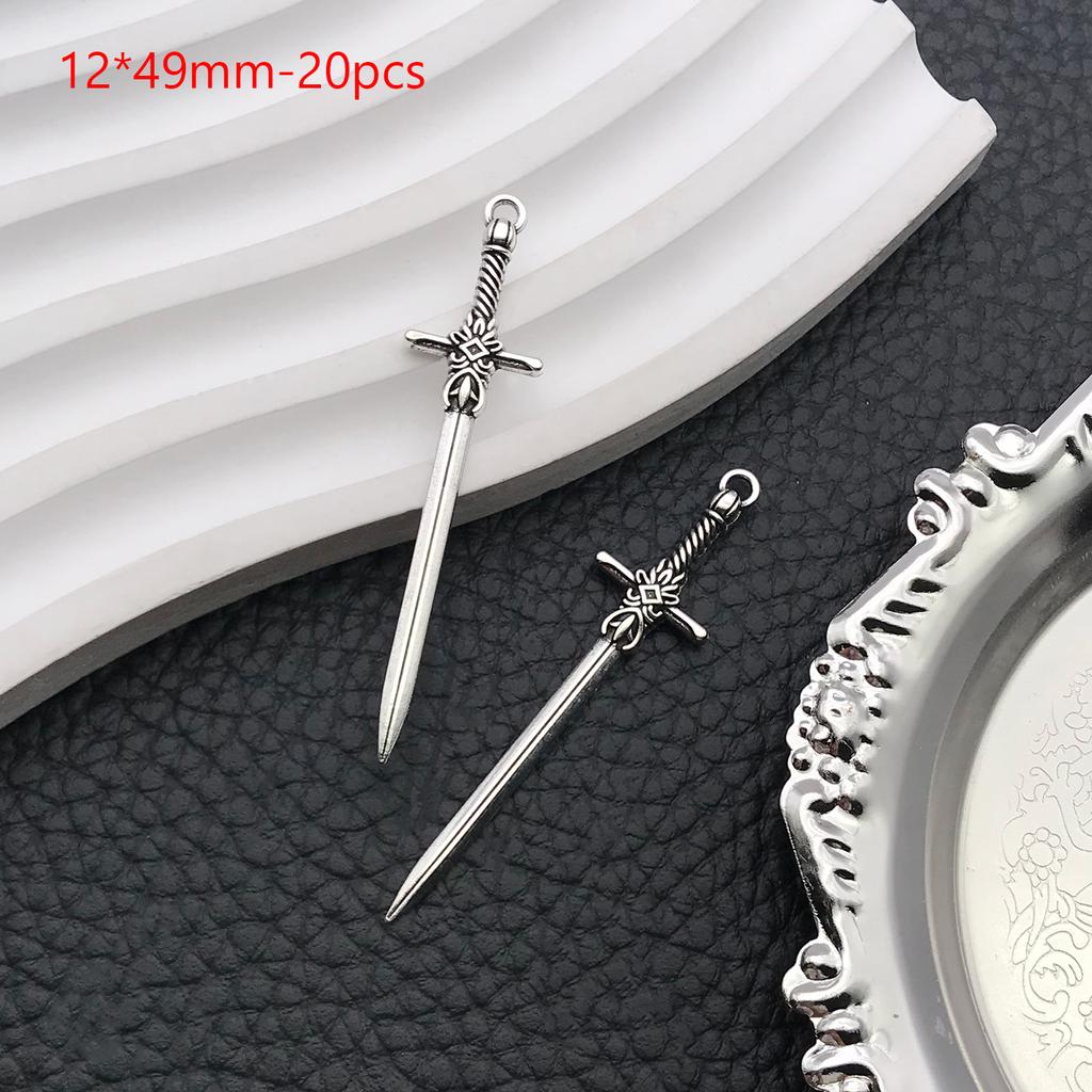 16/20pcs Vintage Style Mixed DIY Alloy Creative Sword And Other Style Weapon Shape Charm For DIY Jewelry Making Accessories