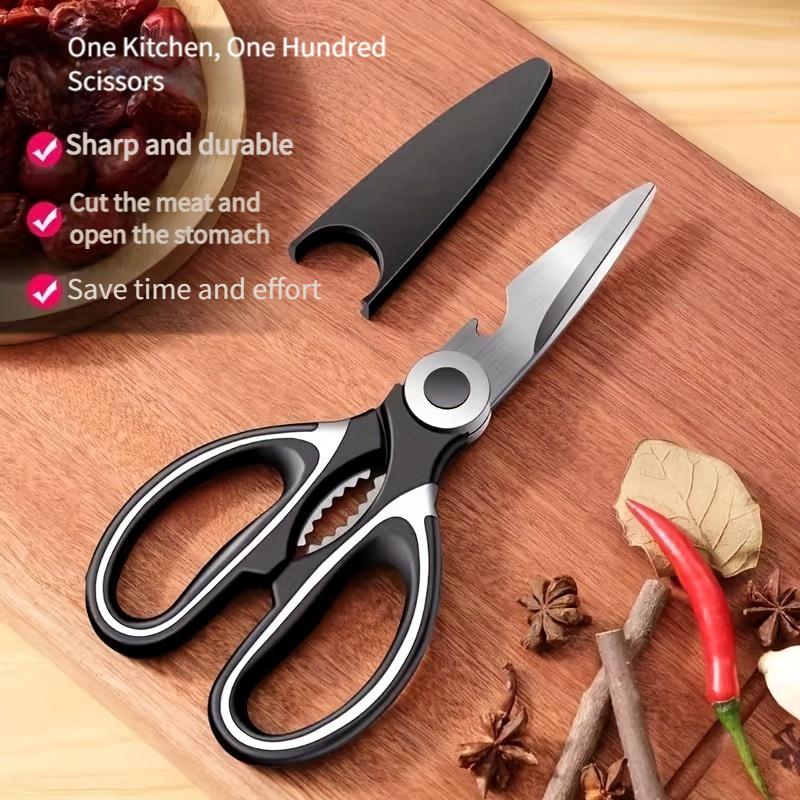 Durable Stainless Steel Kitchen Scissors, 64 Multi-functional Food Scissors for Holiday Gifts