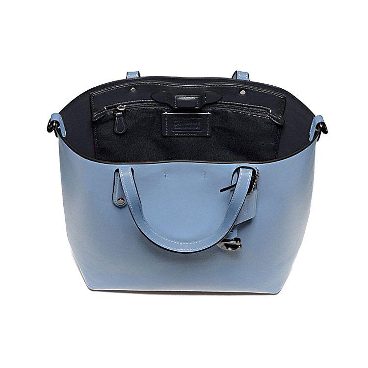 Coach Central Magnetic Closure Solid Color Leather Tote Bag Women Tote Bags 78217-GMPUB