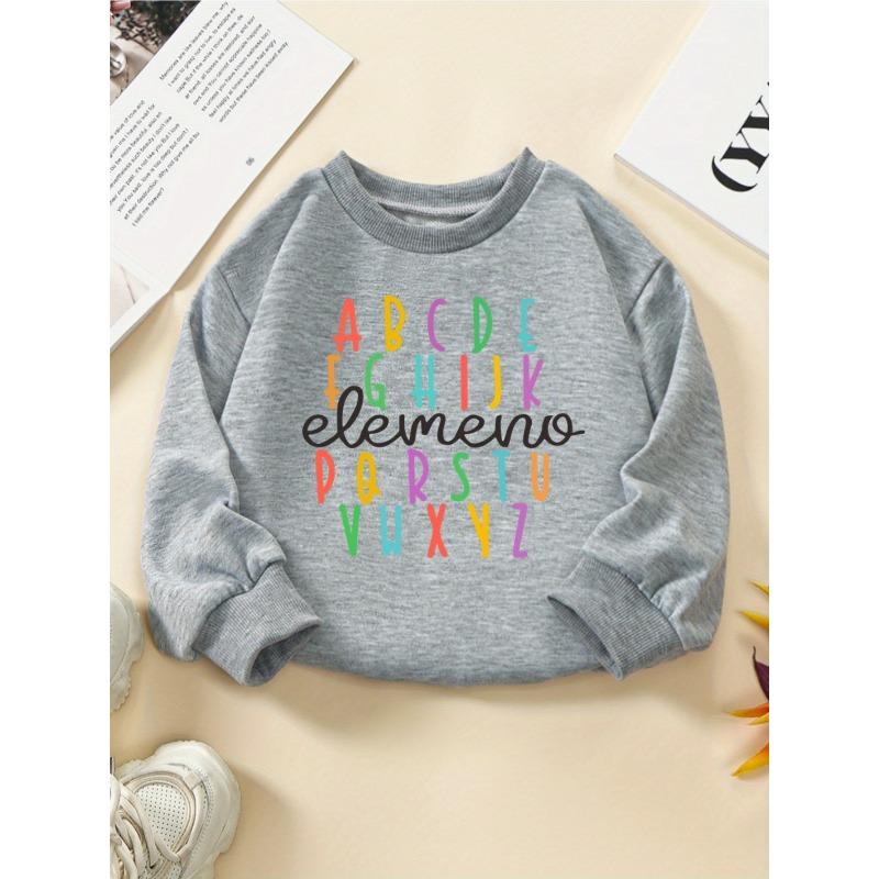 European sizes Kids Round Neck Sweatshirt Creative Graphic Print Cozy Pullover for Casual Outfit Holiday Gift Comfortable Outdoor Sports Top