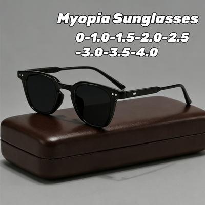 Occhiali da sole quadrati retrò per miopia da donna e uomo, eleganti e alla moda, protezione UV, occhiali per miopia, lenti classiche per la guida
