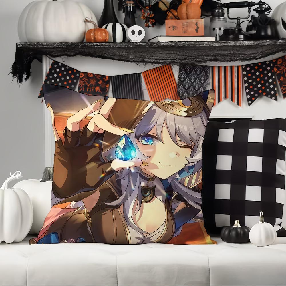 Game Honkai Star Rail Cipher Pillow Case Office Cushions Suitable For Sofa Car Bedroom Decorative Cushion Cover