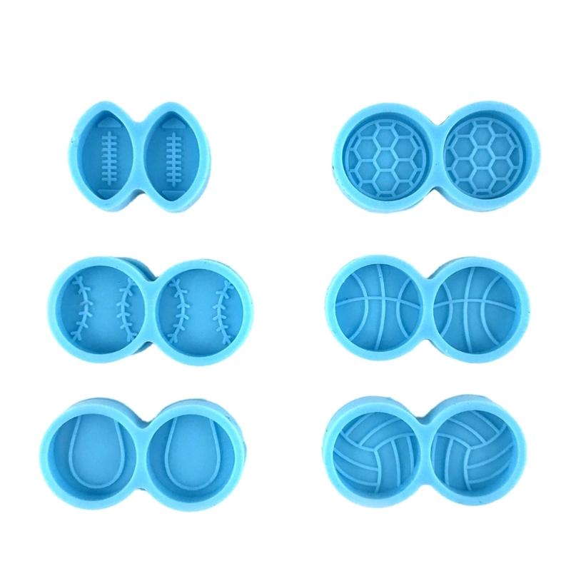 Tiny Baseballs Silicone Moulds Earrings Studs Resin Mold DIY Jewelry Casting Molds for Earrings Making Hairpin Rein Mold синий
