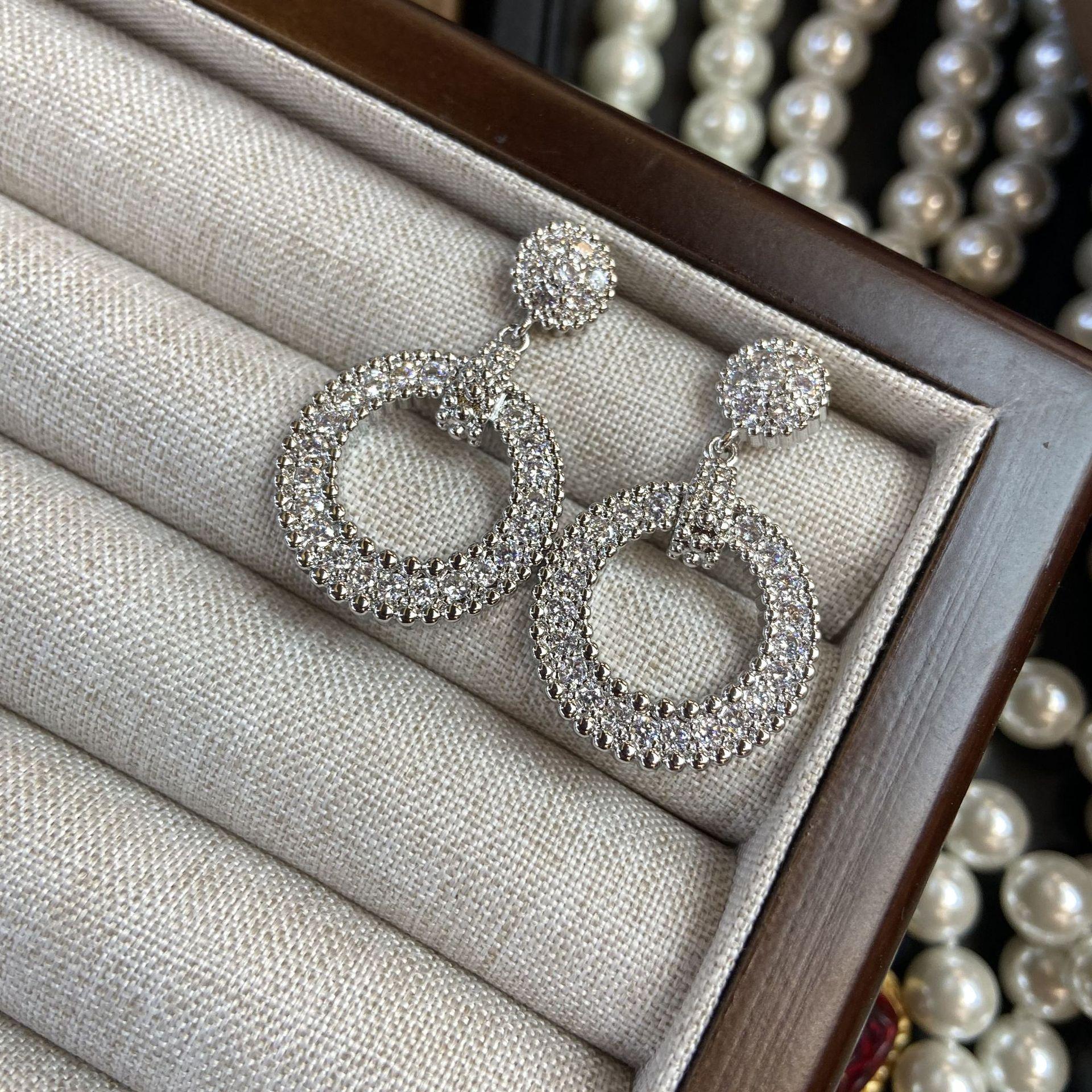 

Нагорода Zhao Liying Feitian Award S925, срібна голка, мідь, інкрустована діамантами, геометричні сережки-кільця, підвіска, блискучі преміальні сережки для жінок