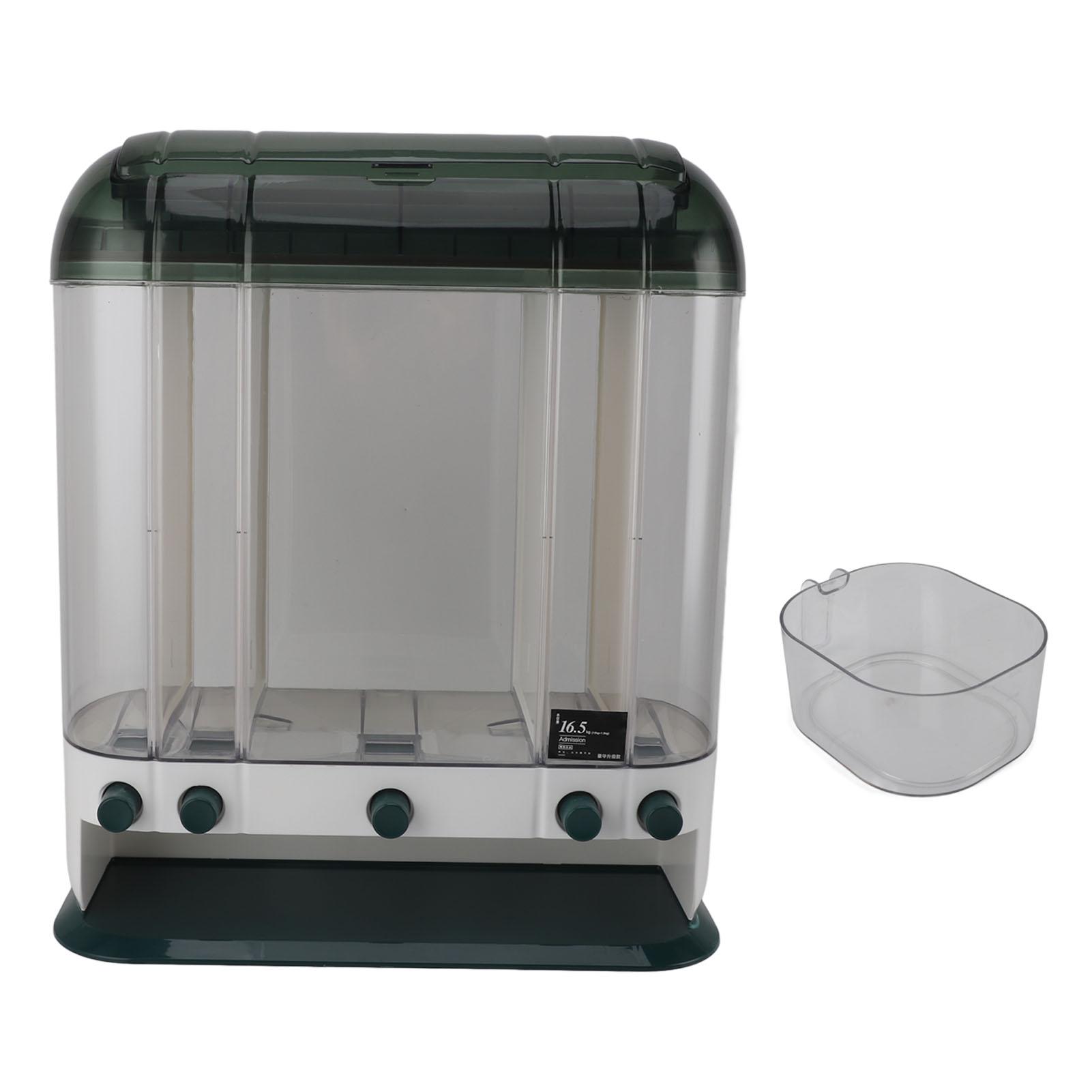 

Диспенсер для риса 16,5 кг Большая вместимость Прозрачное герметичное ведро для риса Герметичное хранение муки L зелёный