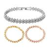 Bracelet Cubic Zirconia Stones Inlaid Luster Bracelet Allergy-Free Adjustable Length Lobster Clasp Bracelet Sparkling Jewelry Gift