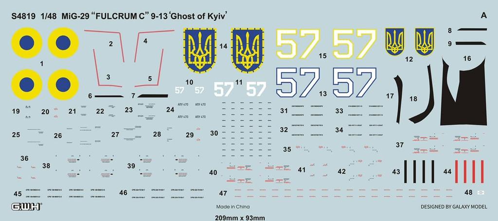 Great Wall Hobby FURCRUM C GHOST OF KYIV Plastic Model S4819 1/48 MiG-29 (Airplane)