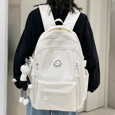 Girls College Students Backpacks Middle School Students Junior High School Students Solid Color Backpacks
