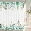 Badezimmer Blumen Duschvorhang Aquarell Pflanze Florale Kunst Polyester Stoff Duschvorhang 180 * 180CM mit 12 Haken