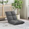 Adjustable Floor Chair Dark Grey Velvet
