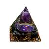 Energy Generator Orgone Pyramid Amethyst Peridot Healing Natural Crystal Reiki Chakra Generator Orgonite Pyramid Meditation Tool