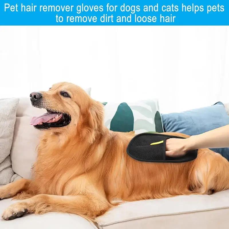 Grooming Gloves Hair Remover Brush For Cats Dogs Remove Sofa Carpet Clothes Go Floating Hair Static Dedusting Cleaner