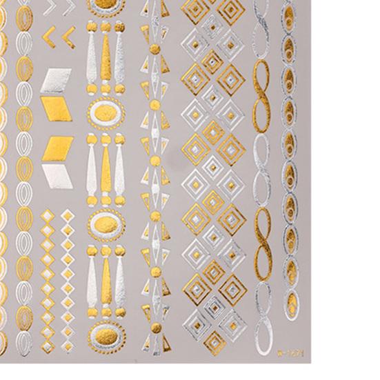 Golden Silver-color Metallic Tattoo Sticker for Women Girls Temporary Tattoo Sticker