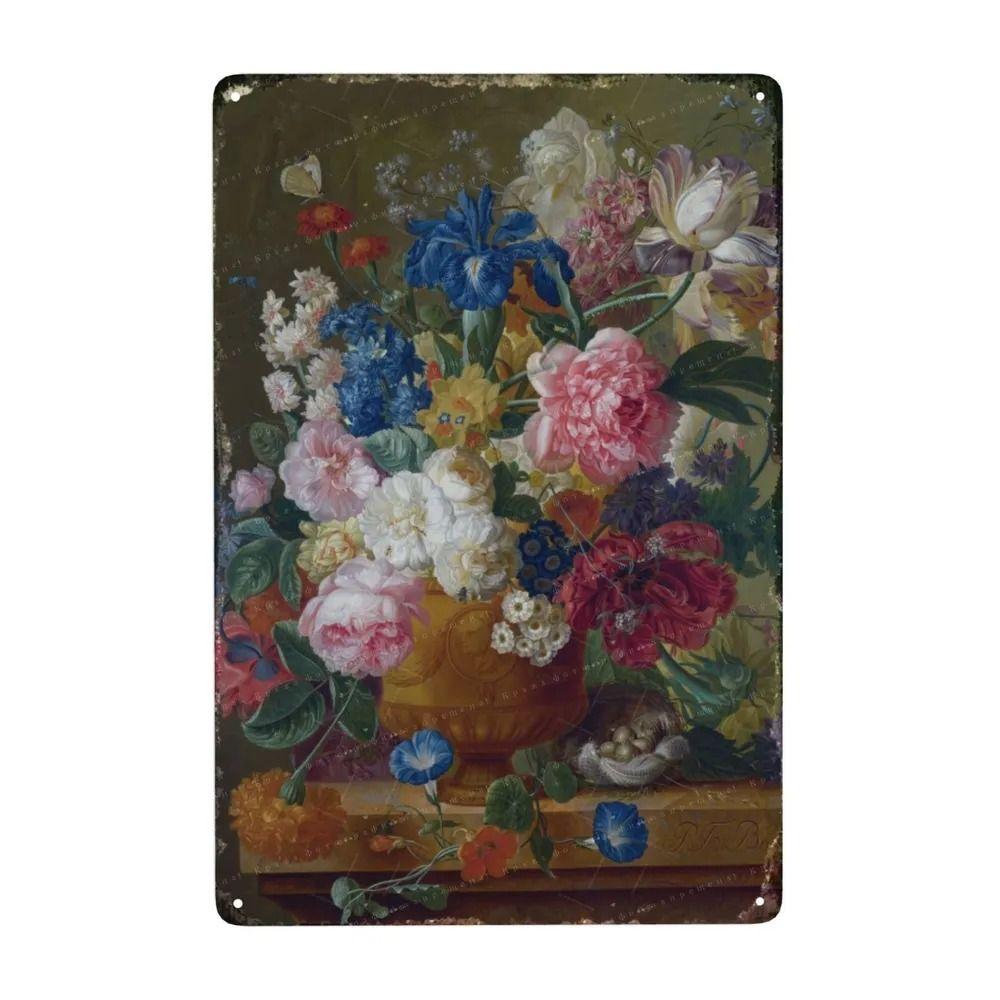 Oil Painting Style Retro Characters Landscapes Metal Tin Sign Wall Poster