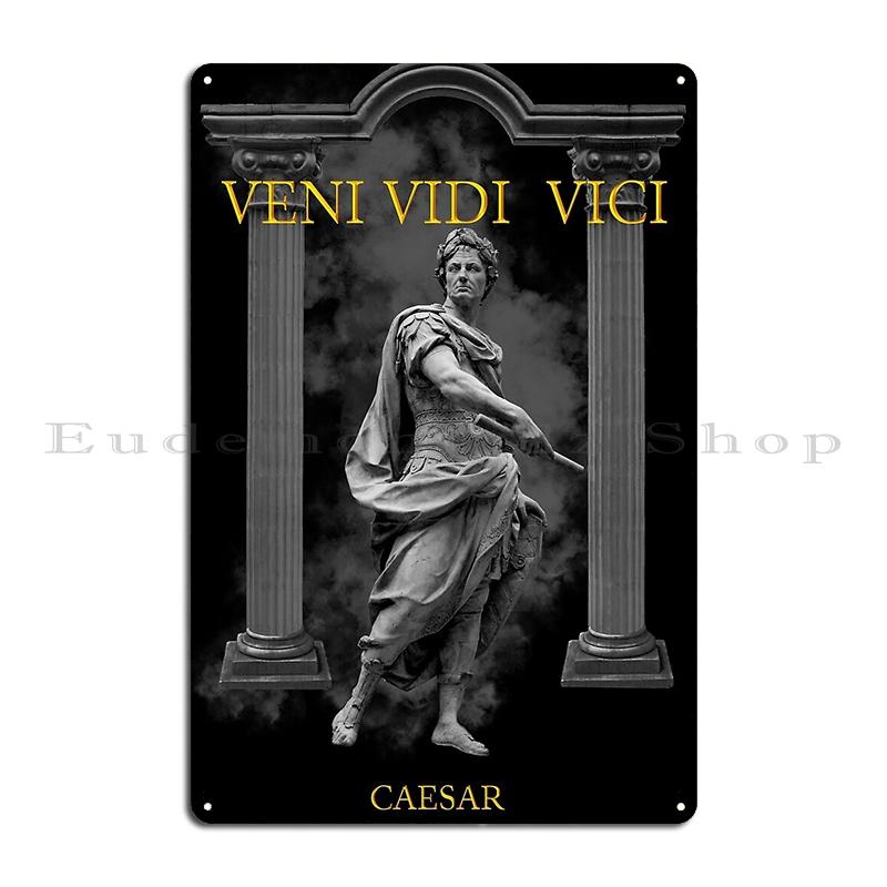 Mfoever Veni Vidi Vici Caesar Metal Sign Wall Mural Party Vintage Party Designs Veni Vidi Vici Caesar Tin Sign Poster