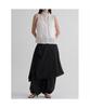 Satin Asymmetrical Midi Skirt Black