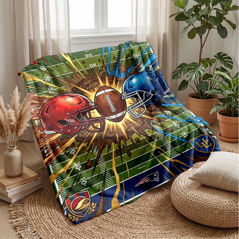 Football Fusion Art 1 Theme blanket Lightweight Warm Flannel Blanket Decorative Throw Blanket for Home Decoration