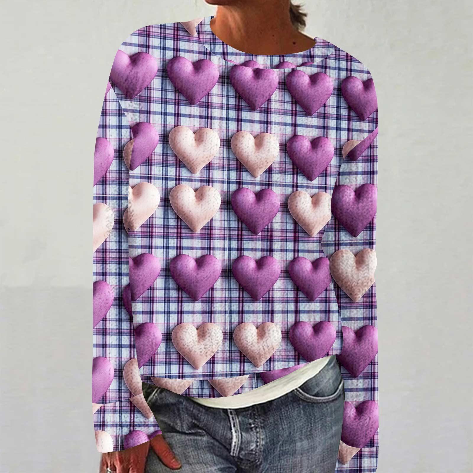 

Женский модный повседневный свитер с круглым вырезом и длинным рукавом с милым принтом из шерстяной вязки L фиолетовый