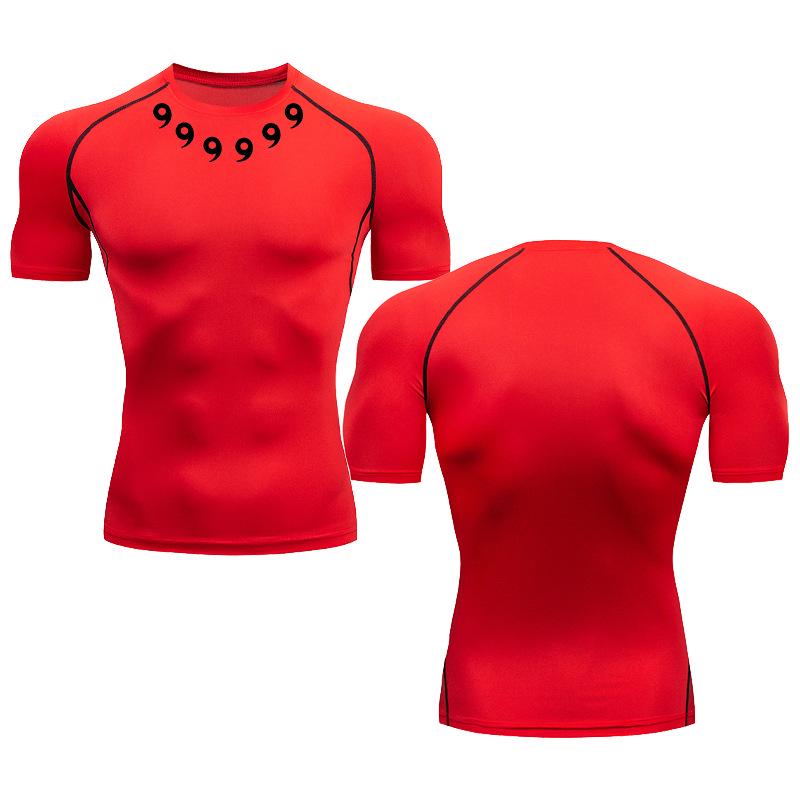 Men's Quick-Dry Printed Short Sleeve Sports T-shirt - Summer Outdoor Fitness & Running