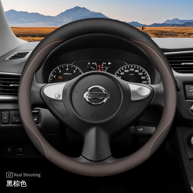 New Leather Car Steering Wheel Cover For Nissan Patrol Y63 Xtrail Kicks Qashqai Versa Sentra Altima Armada 2011-2026 Accessories