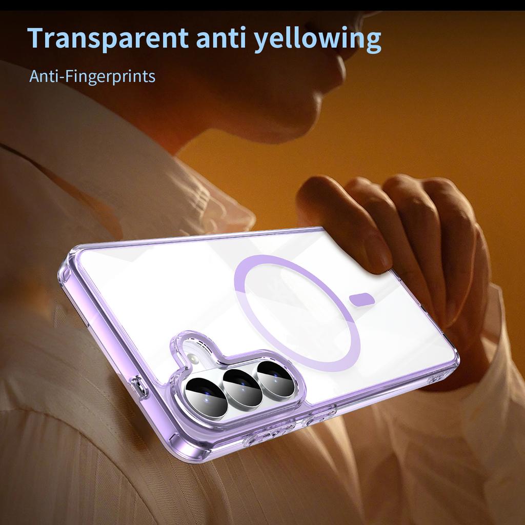 Luxus Transparent Magnetisch Für Magsafe Hülle Für Samsung Galaxy S26 Edge S25 FE S24 Ultra Plus A16 A17 A36 A56 A37 A57 5G Abdeckung