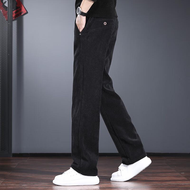 JELERNO Men's High-End Waffle Corduroy Casual Pants
