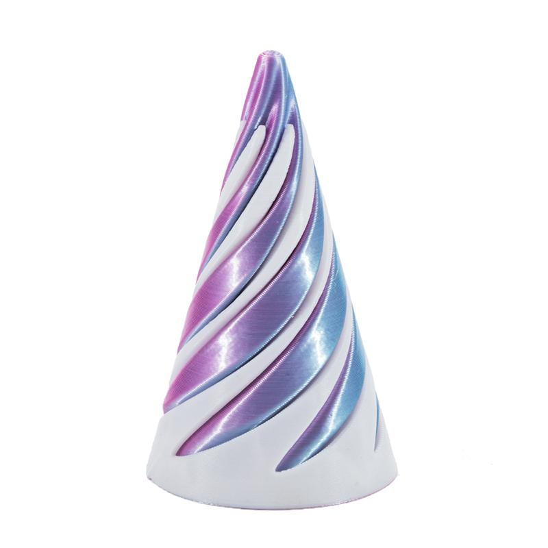 3D Printed Spiral Cone Toy Fidget Toy Impossible Pyramid Passthrough Sculpture Mini Vortex Thread Illusion For Kids And Adults