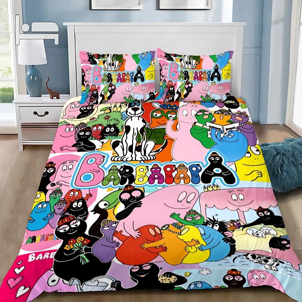 

Cartoon B-Barbapapa Bedding Set For Bedroom Soft Modern Bedspreads Comefortable Kids Duvet Cover Quilt Cover And Pillowcase EU Single 135x200cm