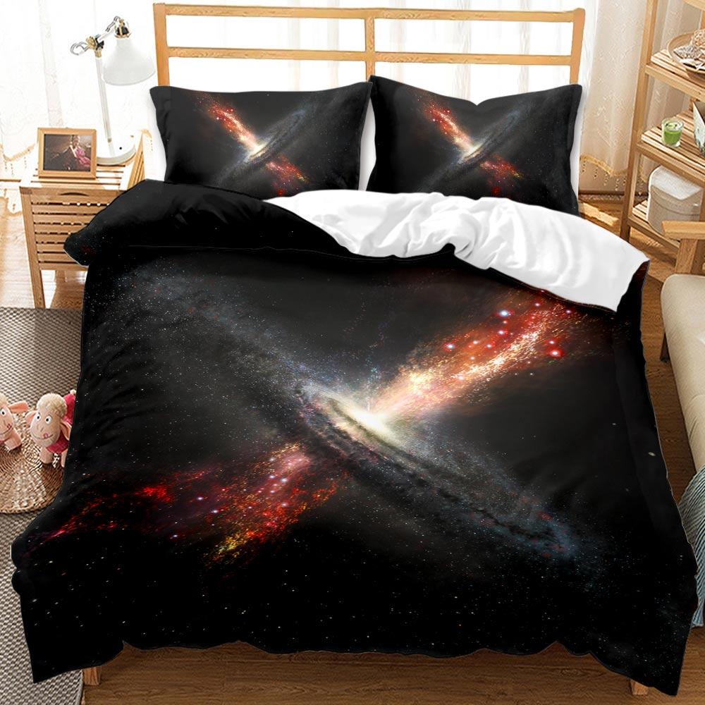 3D Galaxy Duvet Cover Set Single double Twin/Queen 2pcs/3pcs/4pcs bedding sets Universe Outer Space Themed Bed Linen 2