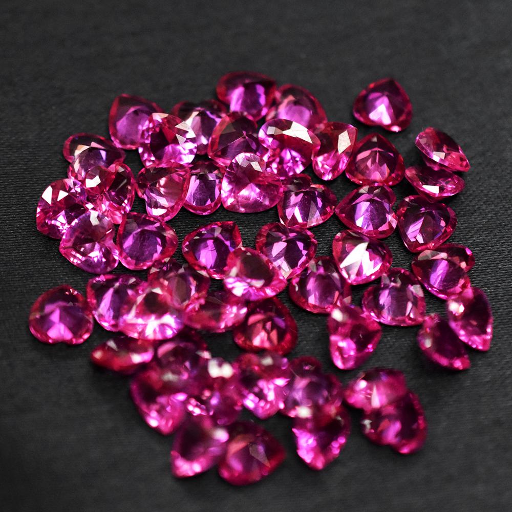 Natural Pink Sapphire Loose Gemstone Heart Cut 12.00 Ct Pcs 6x6 Mm Lot September Birthday Birthstone