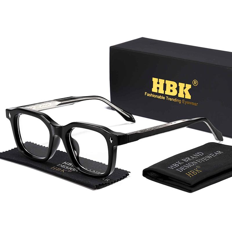 HBK Occhiali da Sole Quadrati Eleganti da Uomo Montatura alla Moda Aste con Punte Vintage Occhiali da Viaggio Business Party Regalo UV400
