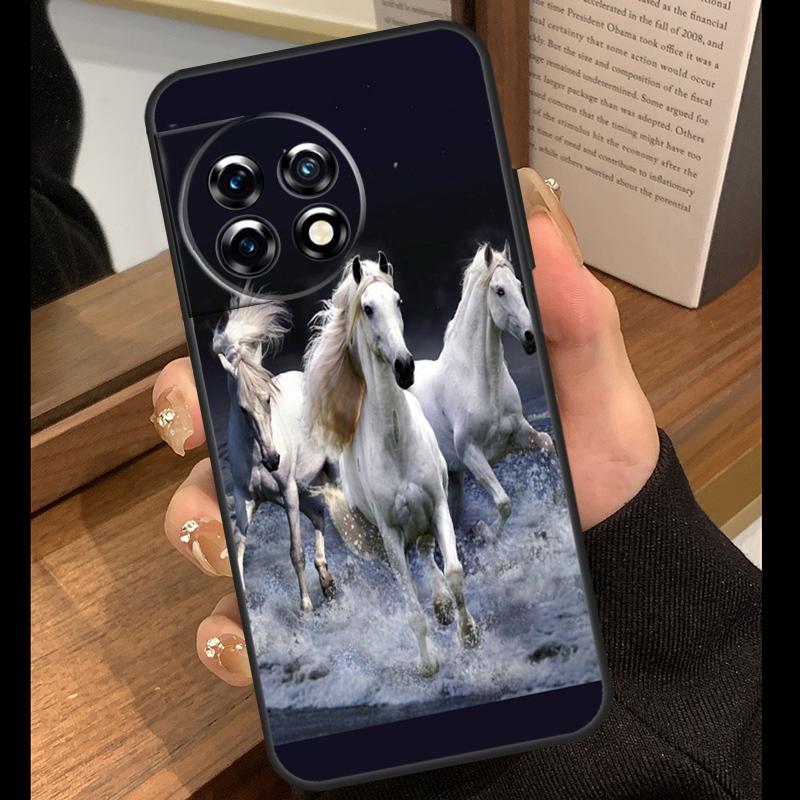 Beautiful Elegant Brown Horses Case For OnePlus 13T 10T 15R 10R 12R 13R 13 12 11 9 10 Pro Nord CE 5 2 3 4 Lite N20 N30 Cover