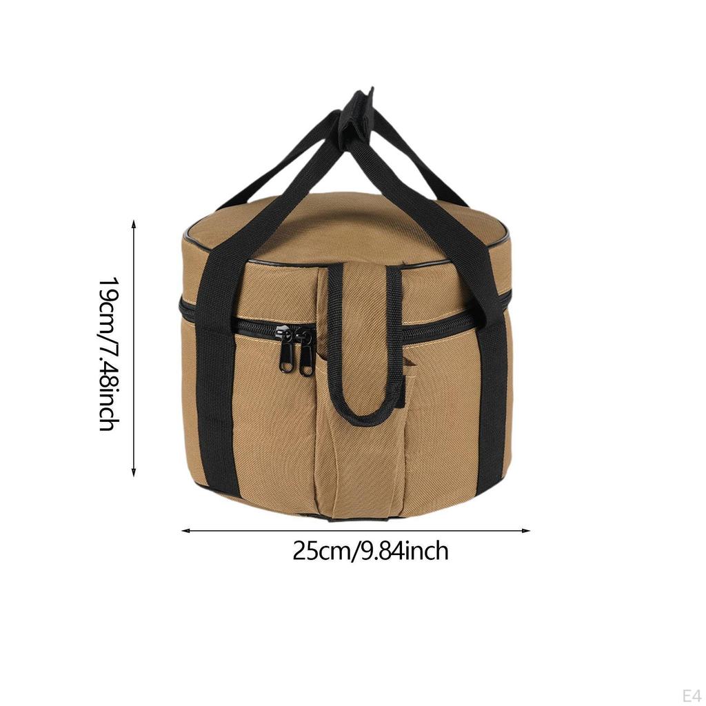 Outdoor Cooking Utensils Storage Bag Camping Cylinder Cookware Organizer with Handle for Party