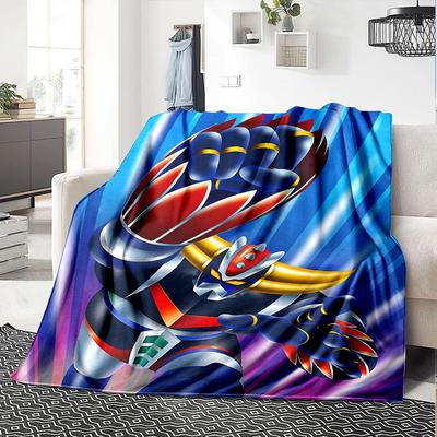 1pc UFO Robot Grendizer5 Blanket, Gift, for Men and Women, Soft Blanket, Good for Sofa Bed Couch Travel, Lightweight Flannel Blanket