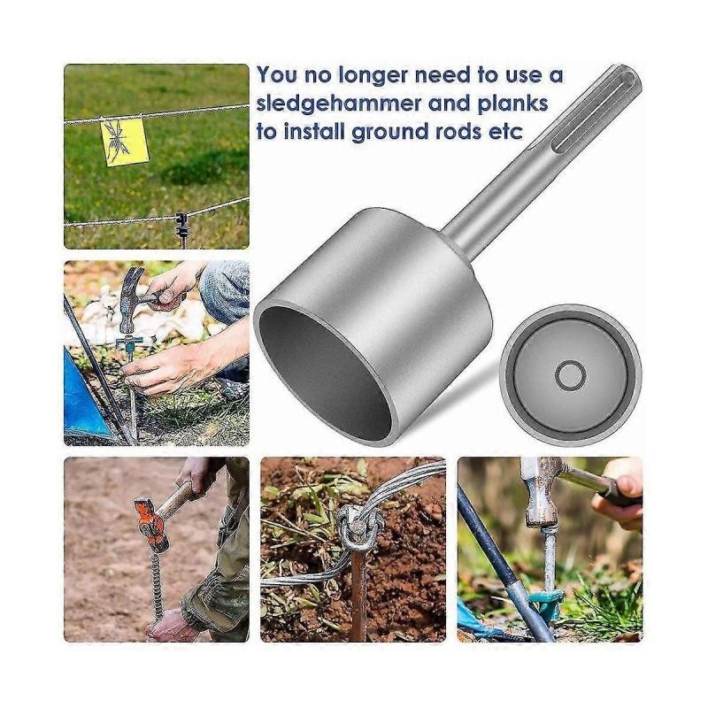 Ground Rod Driver 65mm Heavy Duty Steel Drill Bit Driver Wear Resistant Wide Compatibility Ground Rod Bits Socket