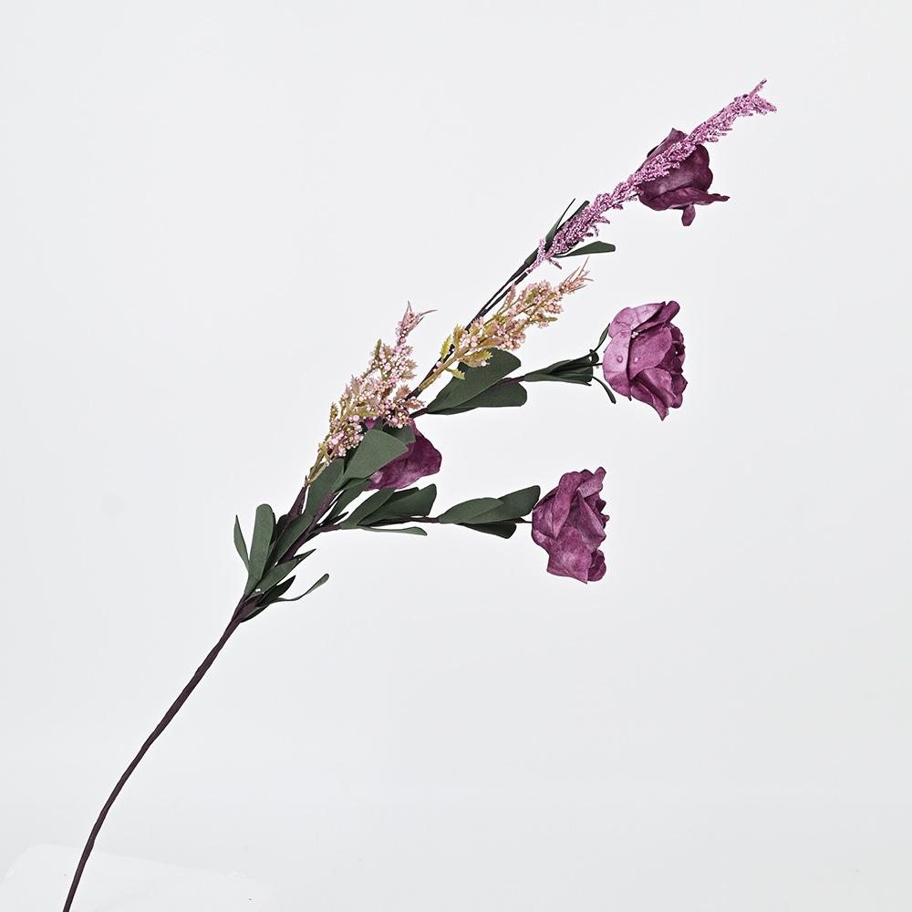 

Имитация 4-х головчатых веток роз из пеноматериала, букет европейских роз из пеноматериала, свадебная композиция, цветочная композиция, украшение дома, фото фиолетовый