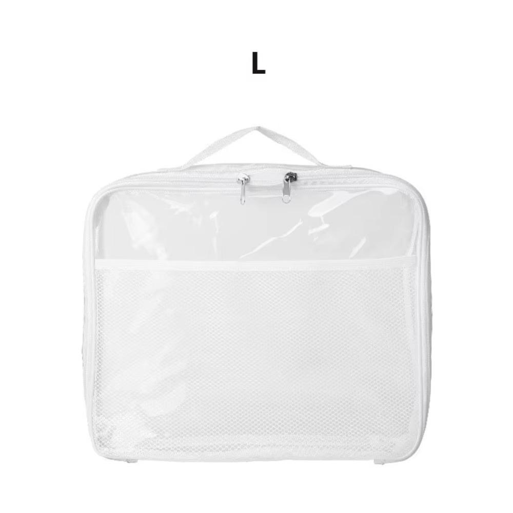 PVC Transparent Mesh Storage Bag Waterproof Zipper Bag Portable Makeup Storage Bag  Travel