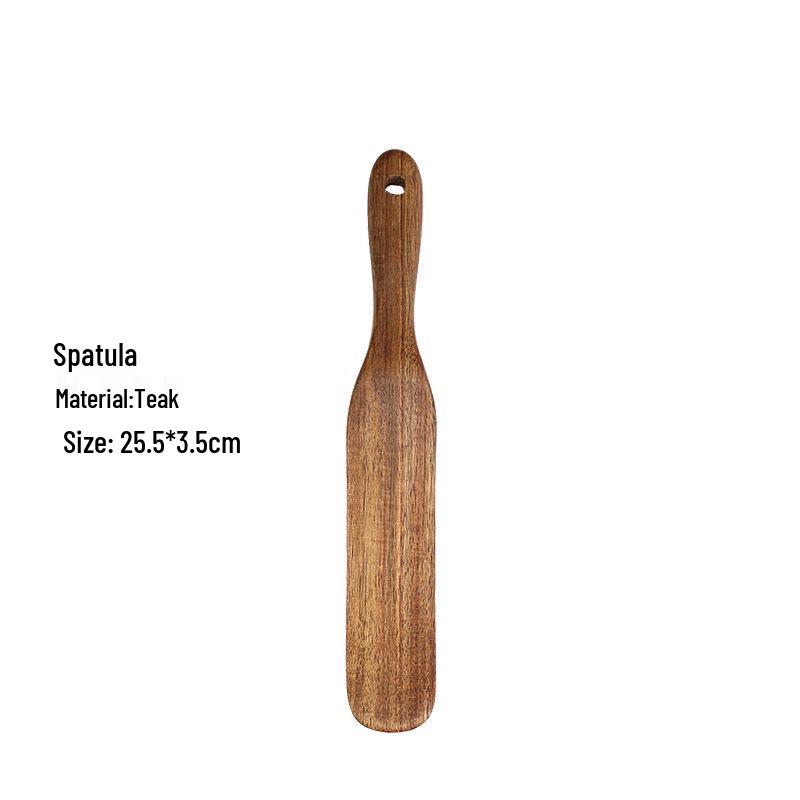 5-Piece Teak Cooking Spatula Set for Pizza, Snacks, Salad, and Mixing