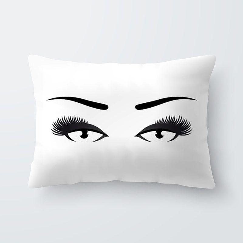 Elegantly Designed Eyelash Pattern Pillow Cover For Stylish Sofa And Seat