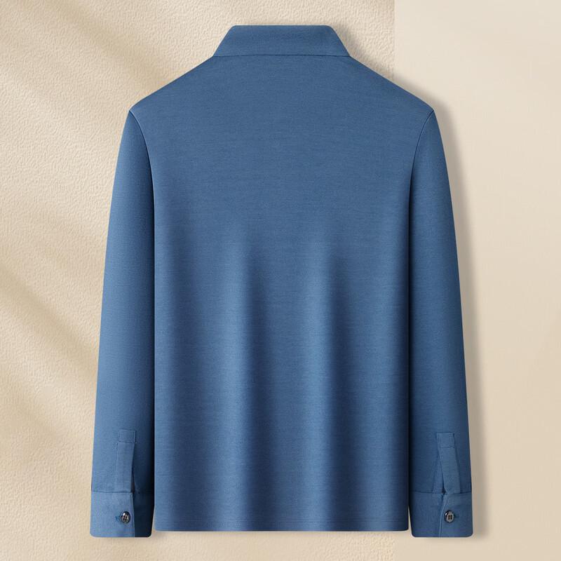 MONTAGUT Pánské polo tričko s dlouhým rukávem ze směsi kašmíru a hedvábí