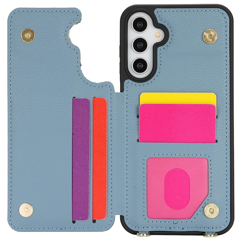For Samsung Galaxy A15 5G/4G Case with Card Holder,Kickstand,RFID Blocking PU+TPU Phone Back Cover