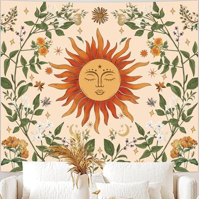Sun Tapestry Retro Dreamy Landscape Printed Tapestry Hippie Wall Hanging Cloth Bohemian Mandala Home Decoration Ideal Unique