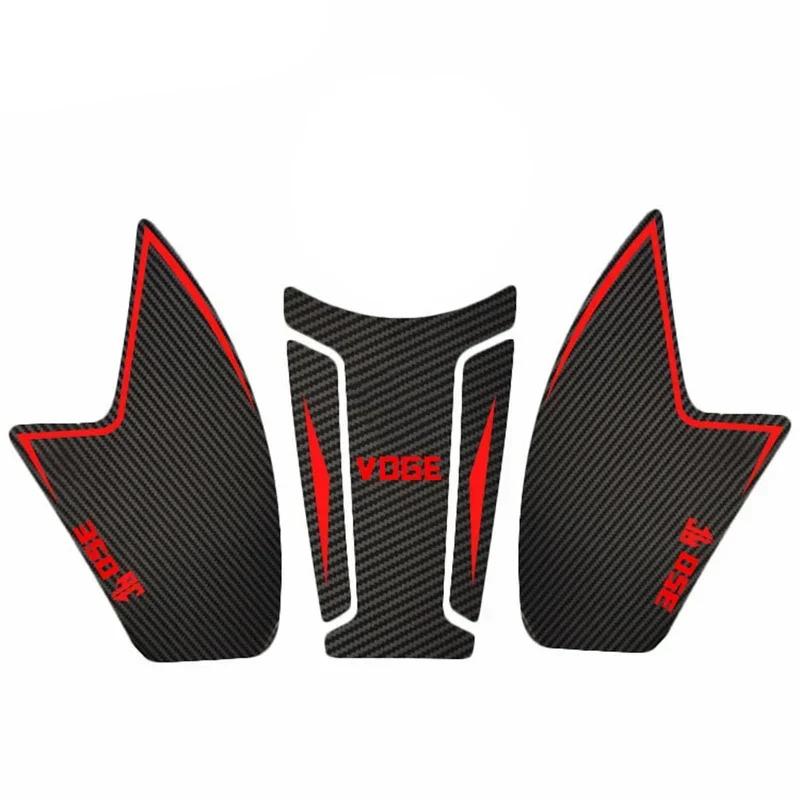 350AC Motorcycle 3D Carbon Fiber Anti Slip Fuel Tank Pad Protector Side Knee Grip Sticker Pads For Loncin Voge 350AC 350 AC