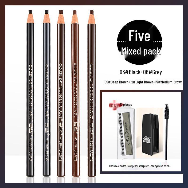 Genuine 1818 Waterproof Wooden Eyebrow Pencil - Non-Smudge, Hard Core, Makeup Artist Special.