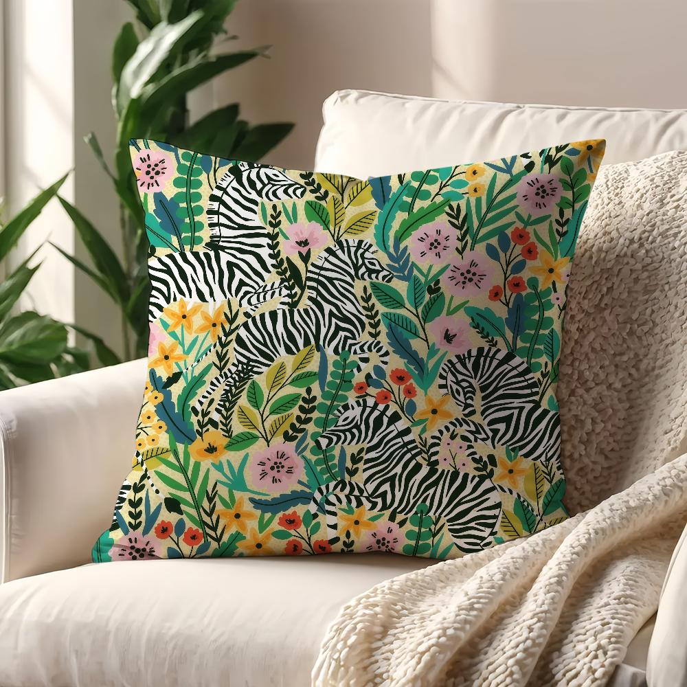 

Fashion Tropical Jungle flowers plants cushion cover For Pillow Printing Sofa Decoration Home Car Room Office Nordic Simplicity 30cmx30cm