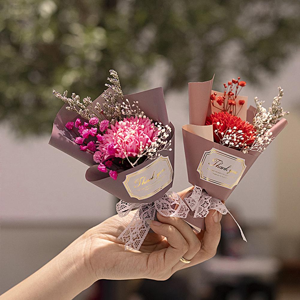 1Pc Lovely Small Soap Rose Flowers Mini Artificial Flowers Bouquet Simulated Flower Soap Wedding Decoration Valentine's Day Gift
