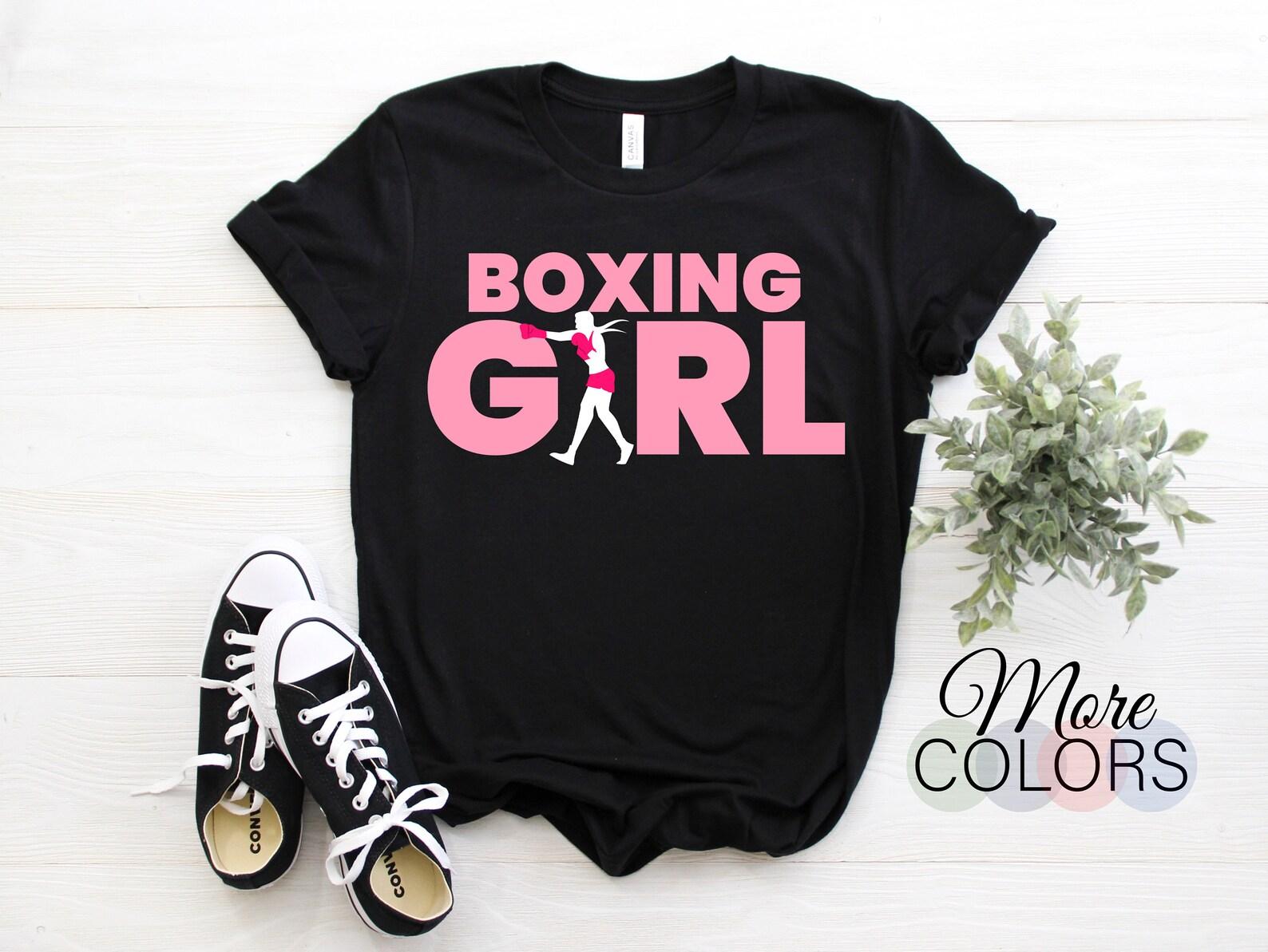 Boxing Girl Gloves Boxer Coach Gift Girls T-Shirt, Boxing Sports Lover Christmas Birthday Present, Ring Practice Adults Kids Outfit 110