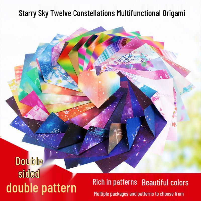 Starry Sky Origami Constellation Paper: Double-Sided Square Craft Sheets for Children's Colorful Projects
