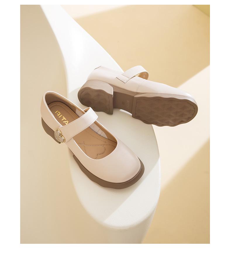 Women's Breathable Summer Low-Cut Leather Shoes, Thick Non-Slip Sole, Versatile Soft Mom Shoes SZ8123